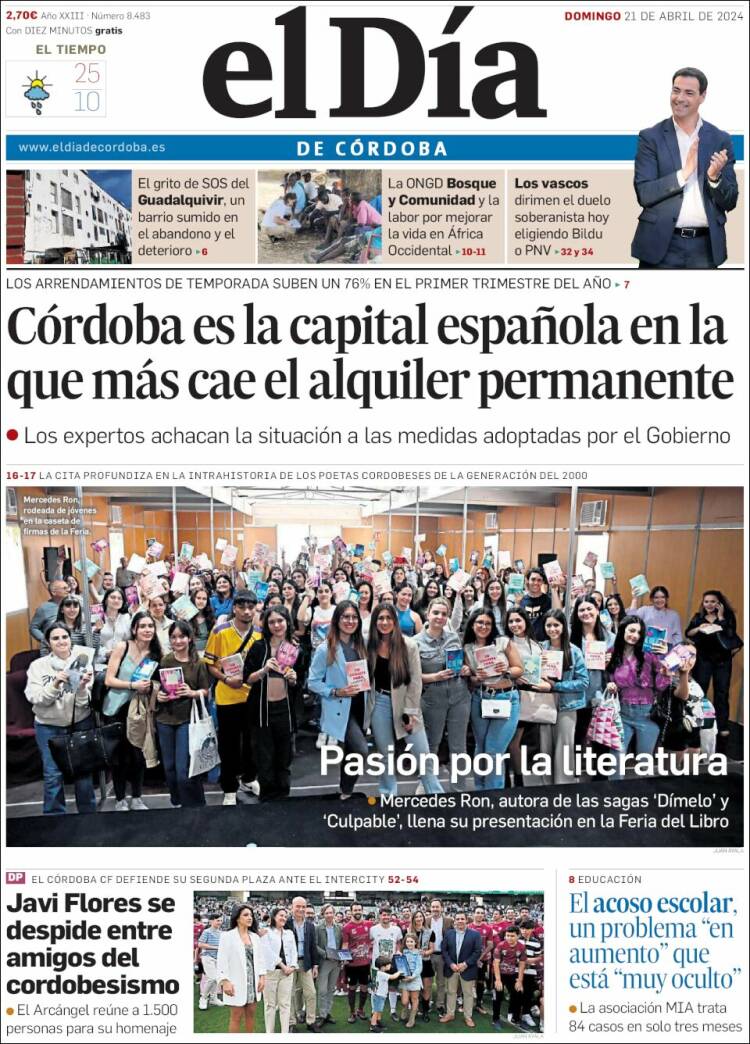 Portada de El Día de Córdoba (España)