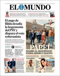 Portada de El Mundo (España)