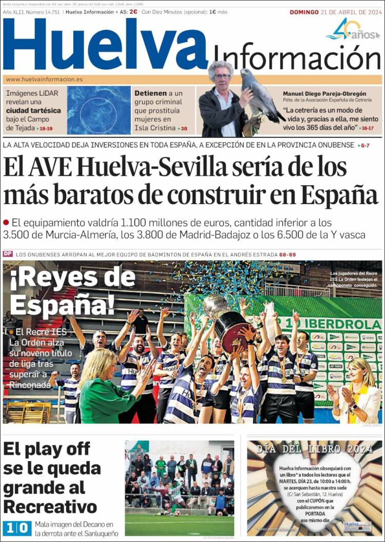 Portada de Huelva Información (España)