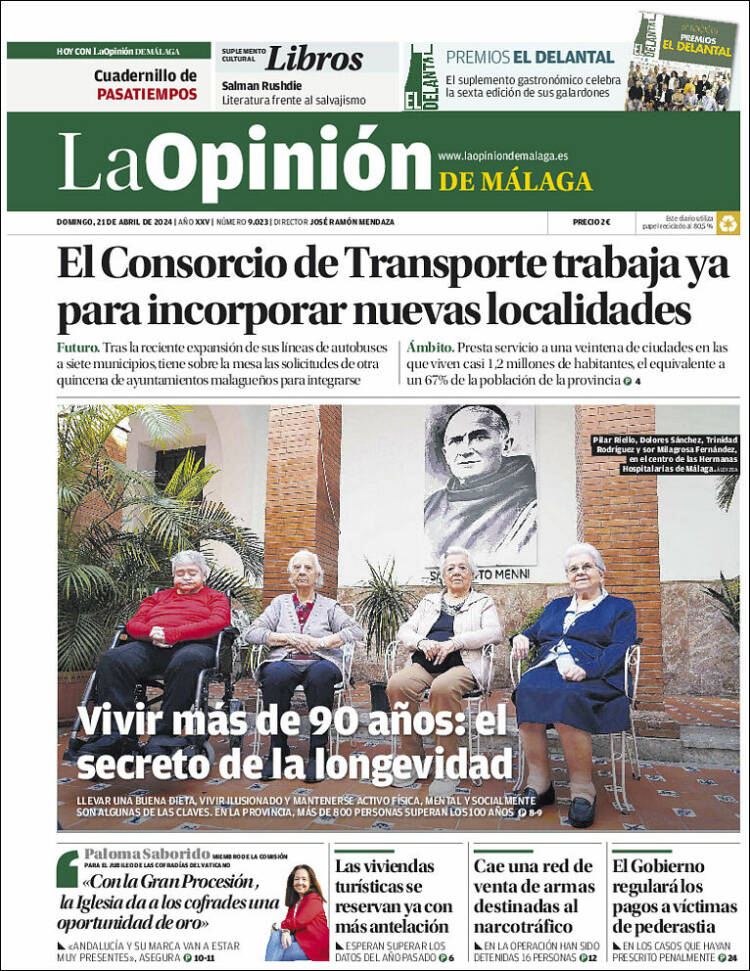 Portada de La Opinión de Málaga (España)