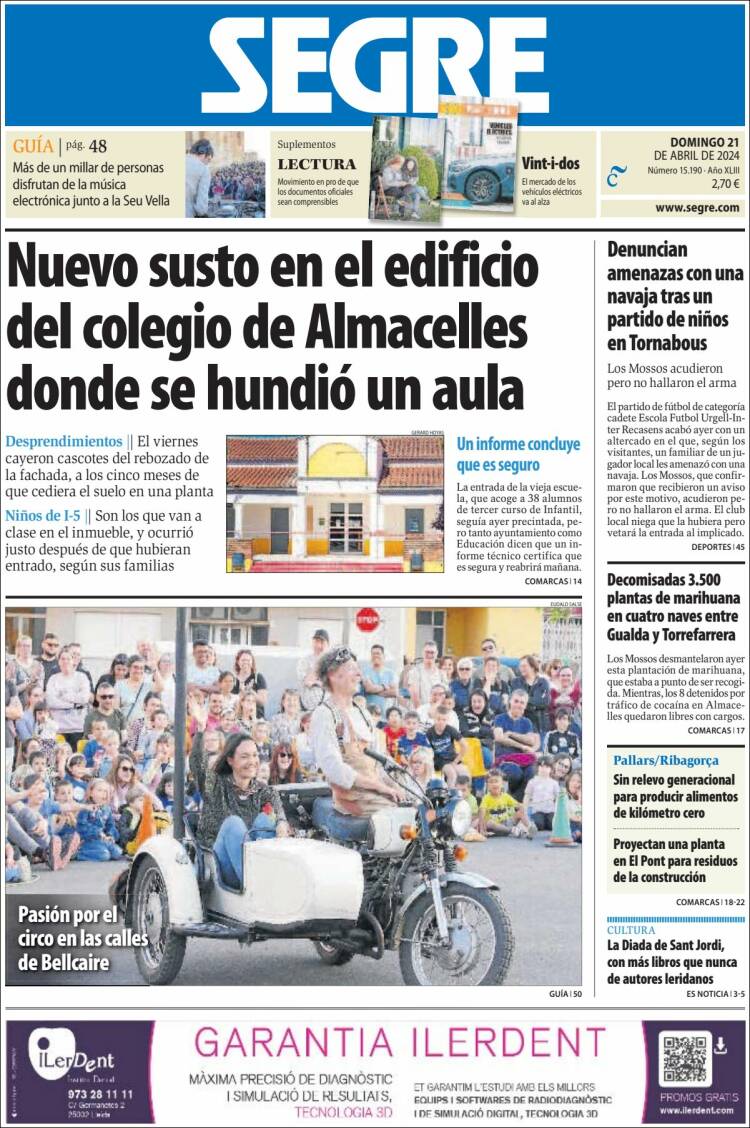 Portada de Segre  (España)