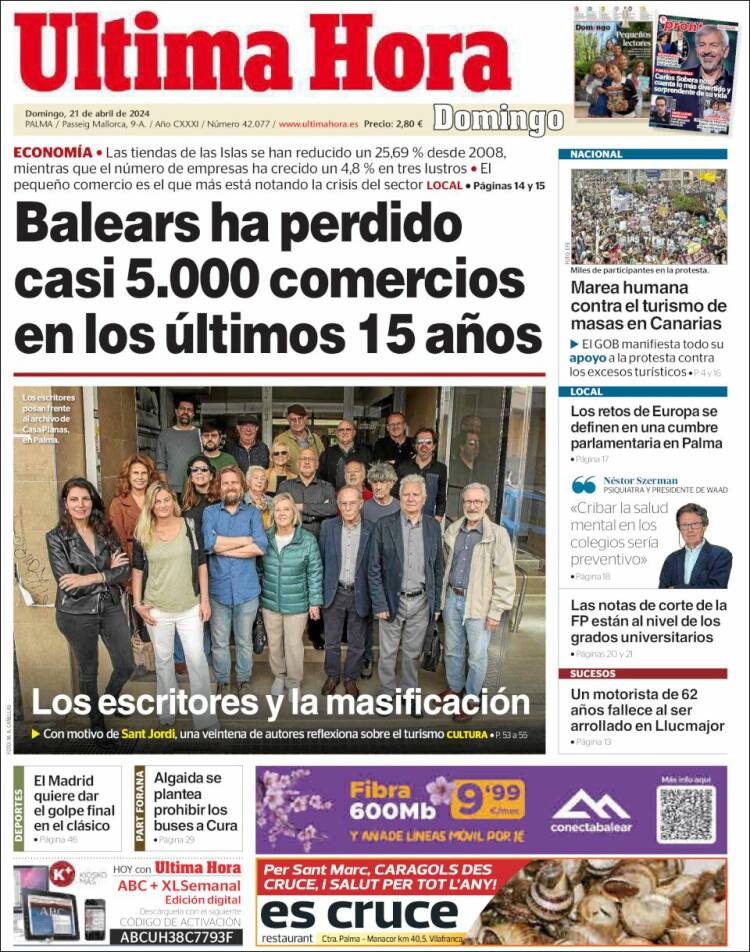 Portada de Última Hora (España)