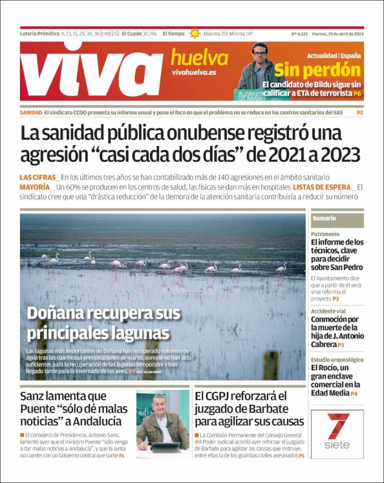 Portada de Viva Huelva (España)