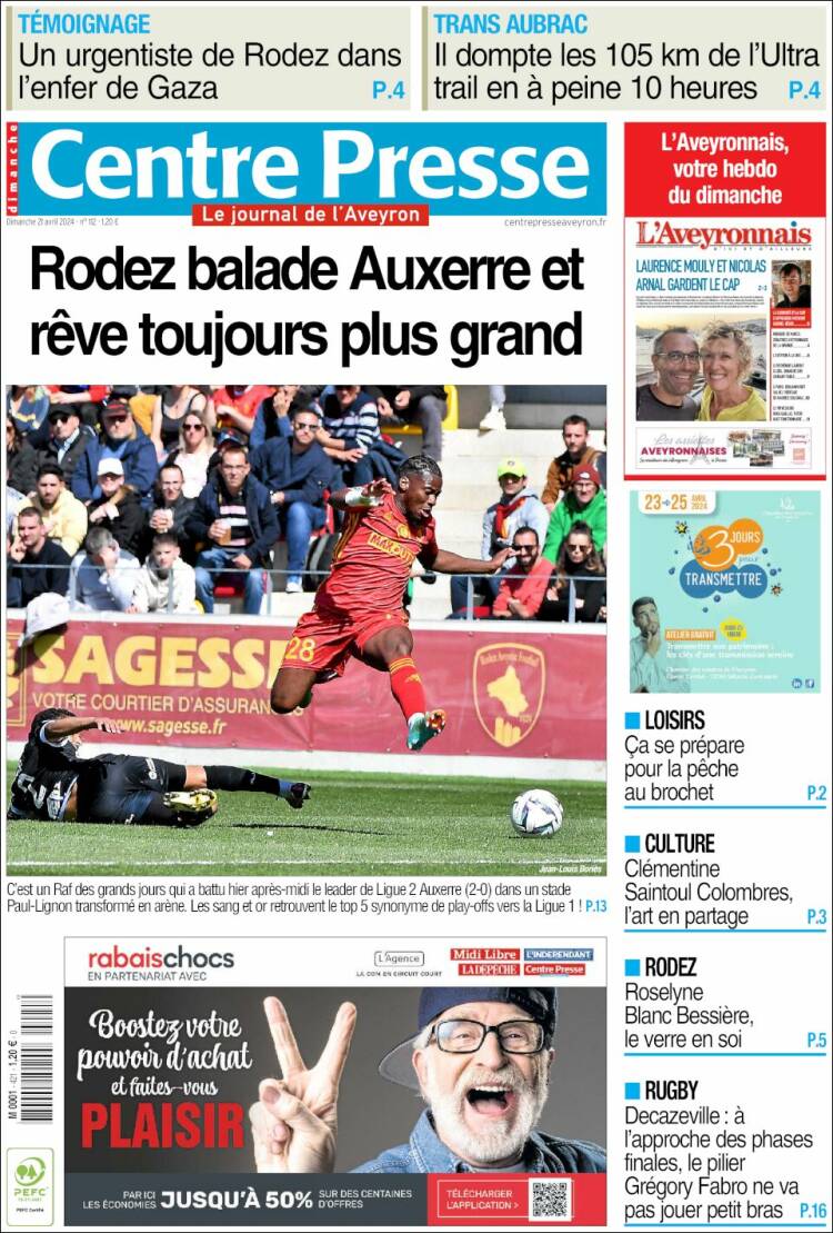 Portada de Centre Presse (Francia)