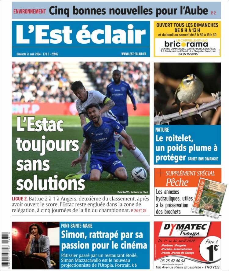 Portada de L'Est Eclair (Francia)