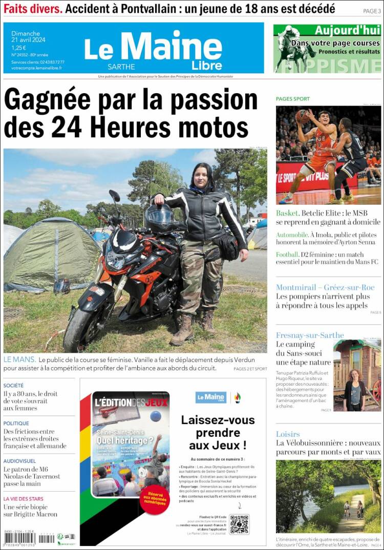 Portada de Le Maine Libre (Francia)