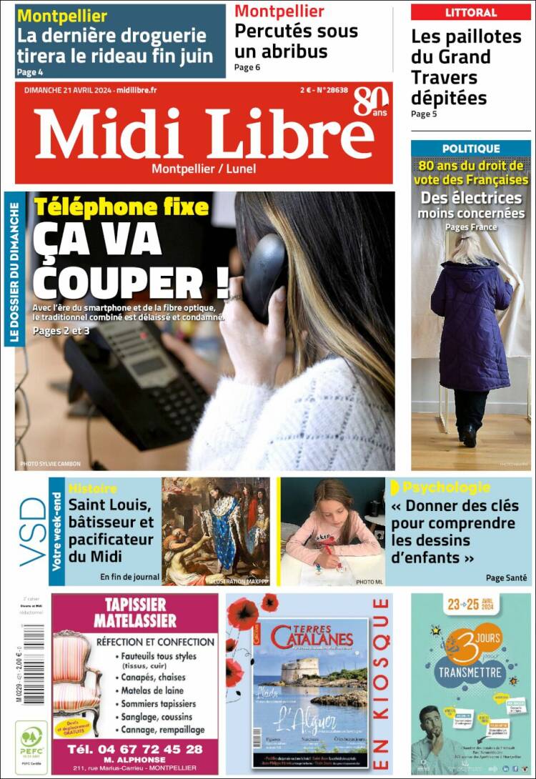 Portada de Midi Libre (Francia)