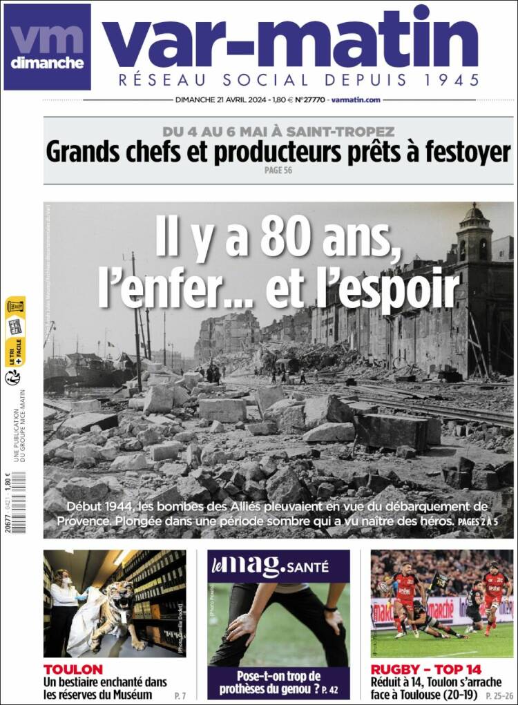 Portada de Var-Matin (Francia)