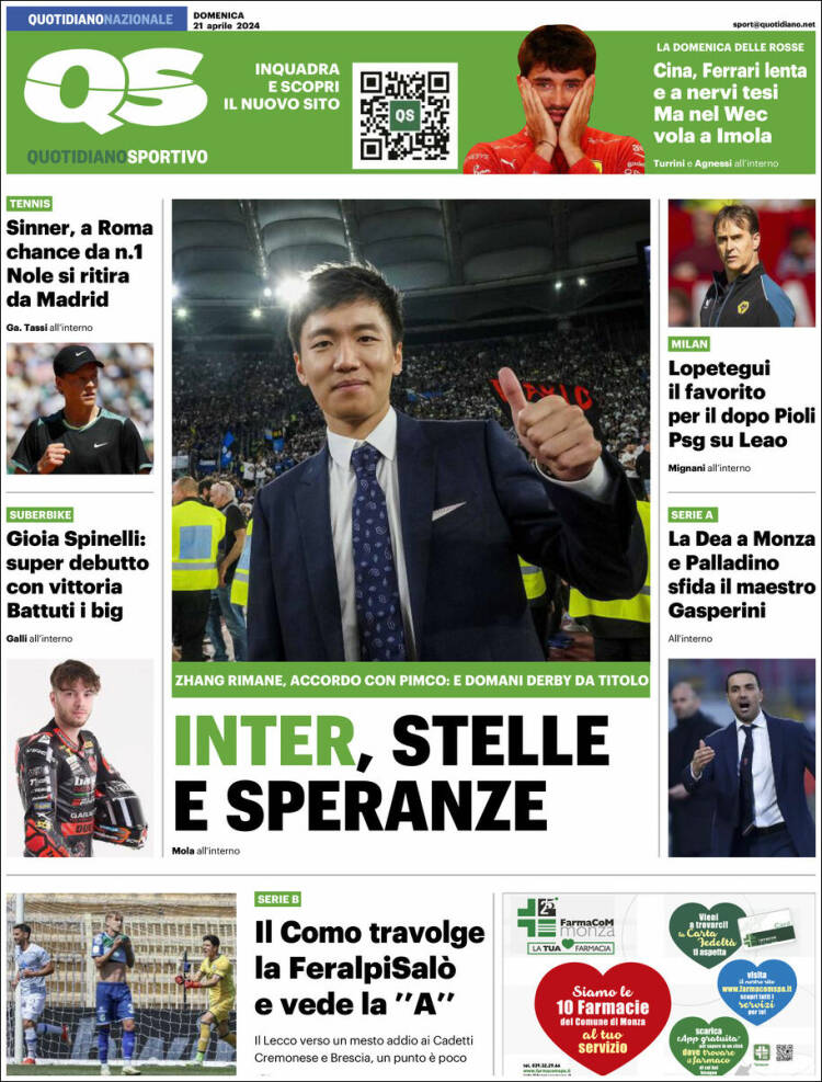 Portada de Quotidiano Sportivo (Italia)