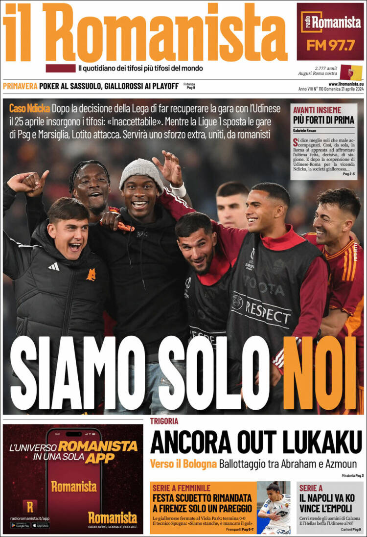 Portada de Romanista (Italia)