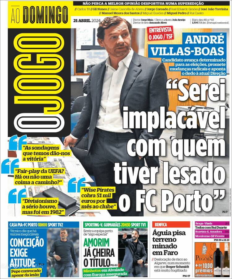Portada de O Jogo (Portugal)