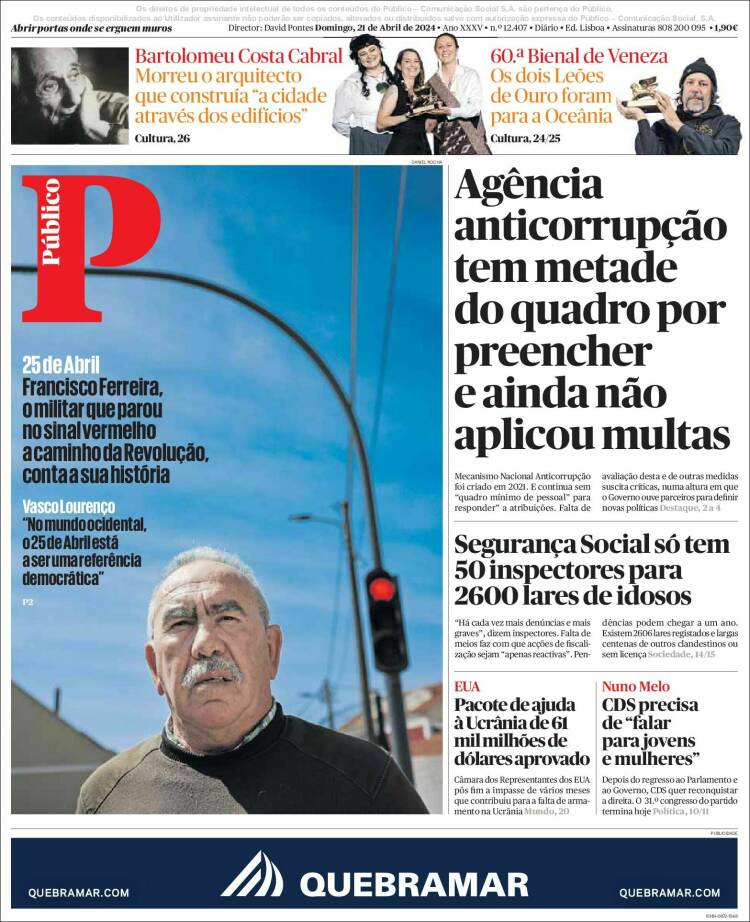 Portada de Público (Portugal)