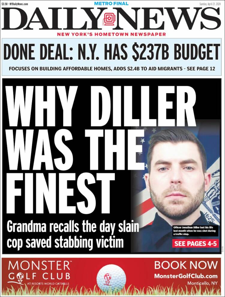 Portada de Daily News - New York (USA)