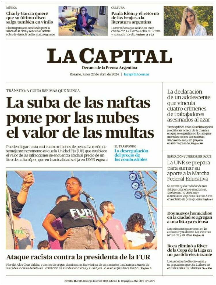 Portada de La Capital - Rosario (Argentina)