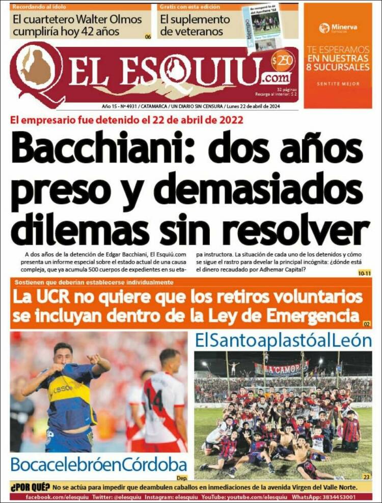 Portada de El Esquiu (Argentina)