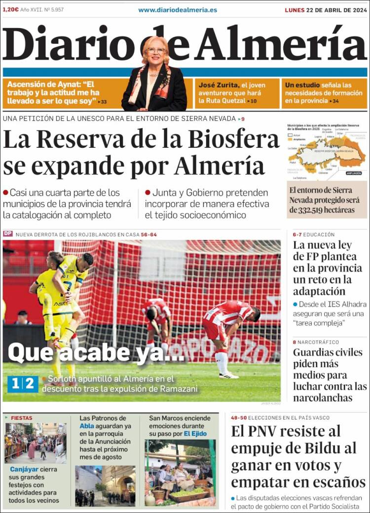 Portada de Diario de Almería (España)