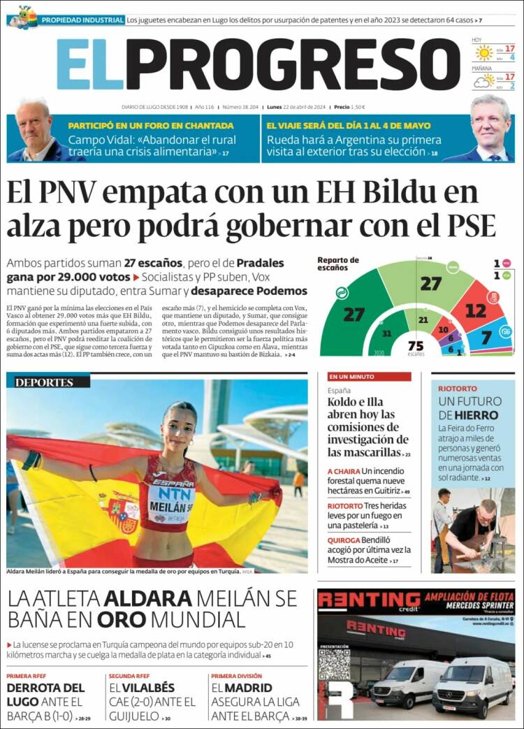 Portada de El Progreso (España)