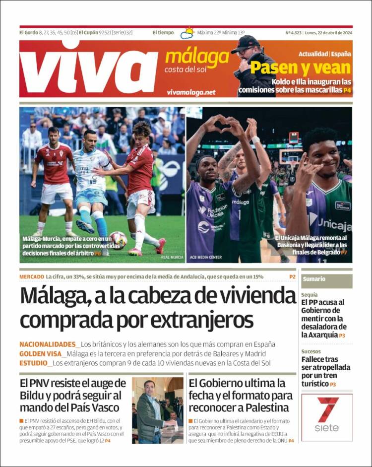 Portada de Viva Málaga (España)