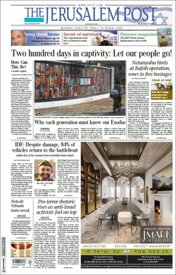 Portada de The Jerusalem Post (Israel)