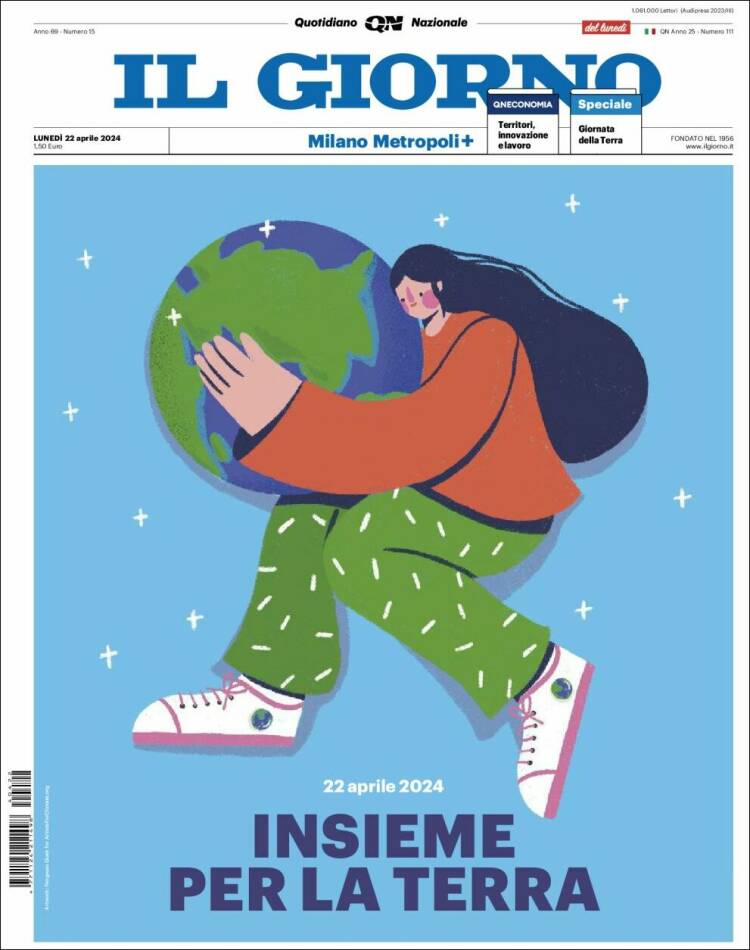 Portada de Il Giorno (Italia)