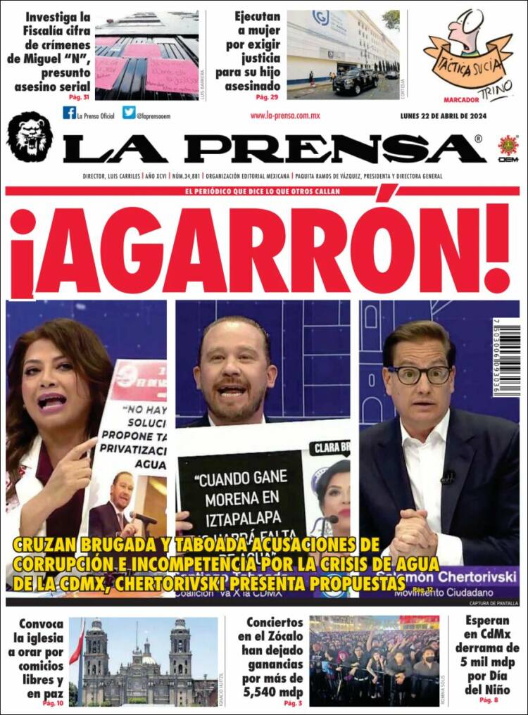 Portada de La Prensa (México)