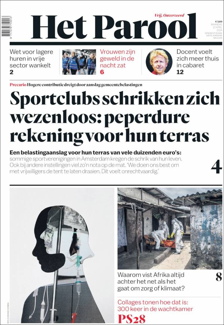 Portada de Het Parool (Pa&iacute;ses Bajos)