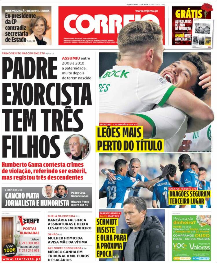 Portada de Correio da Manhã (Portugal)