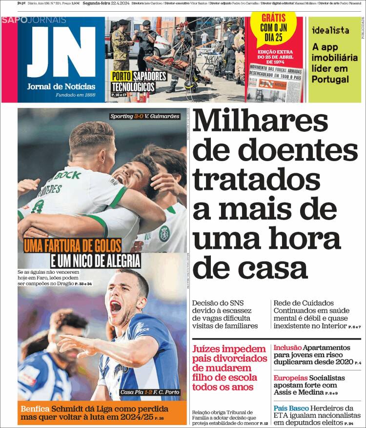 Portada de Jornal de Notícias (Portugal)