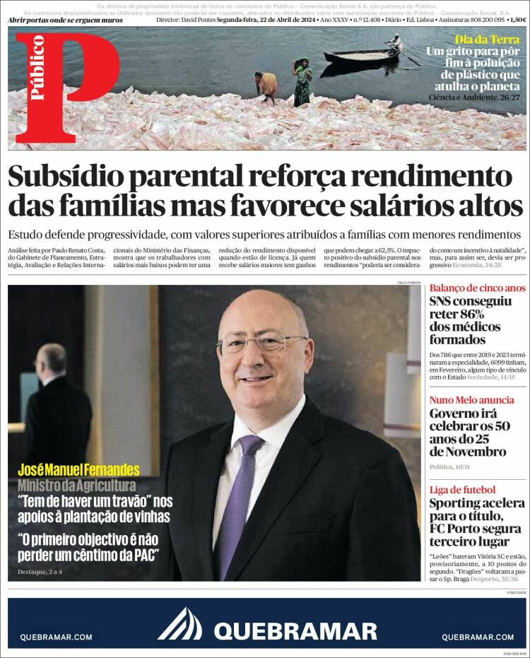 Portada de Público (Portugal)