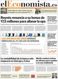 Portada de El Economista (Espagne)