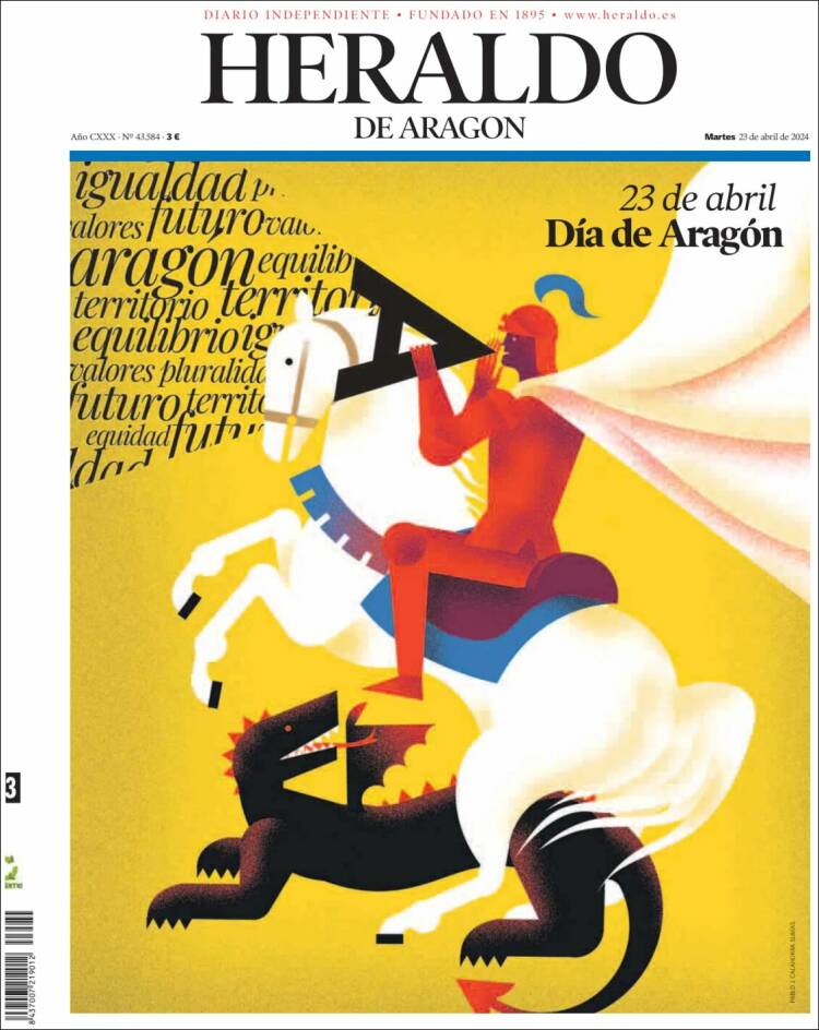 Portada de Heraldo de Aragón (España)