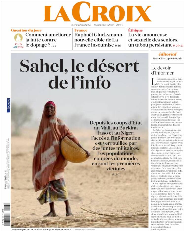 Portada de La Croix (Francia)