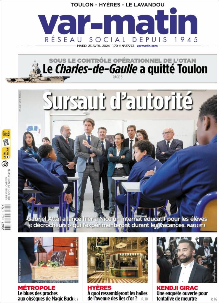 Portada de Var-Matin (Francia)