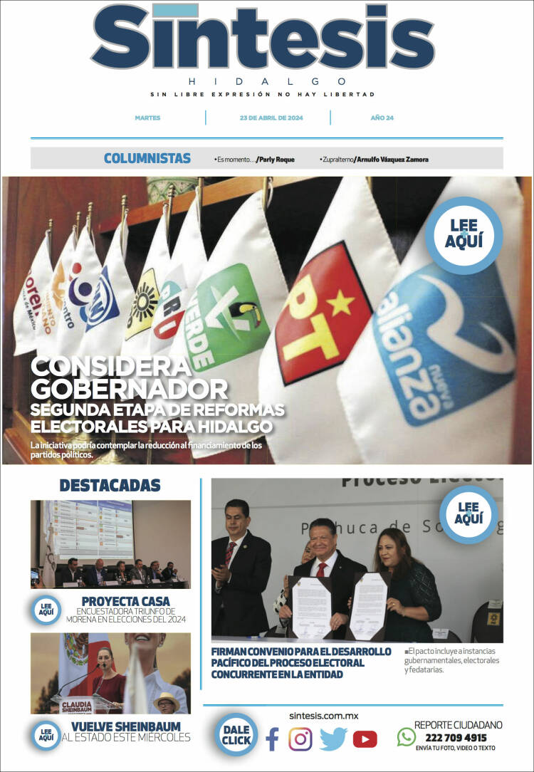 Portada de Sistesis - Hidalgo (M&eacute;xico)