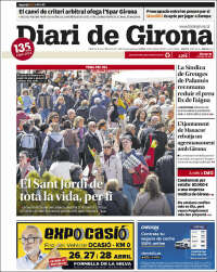 Portada de Diari de Girona (España)