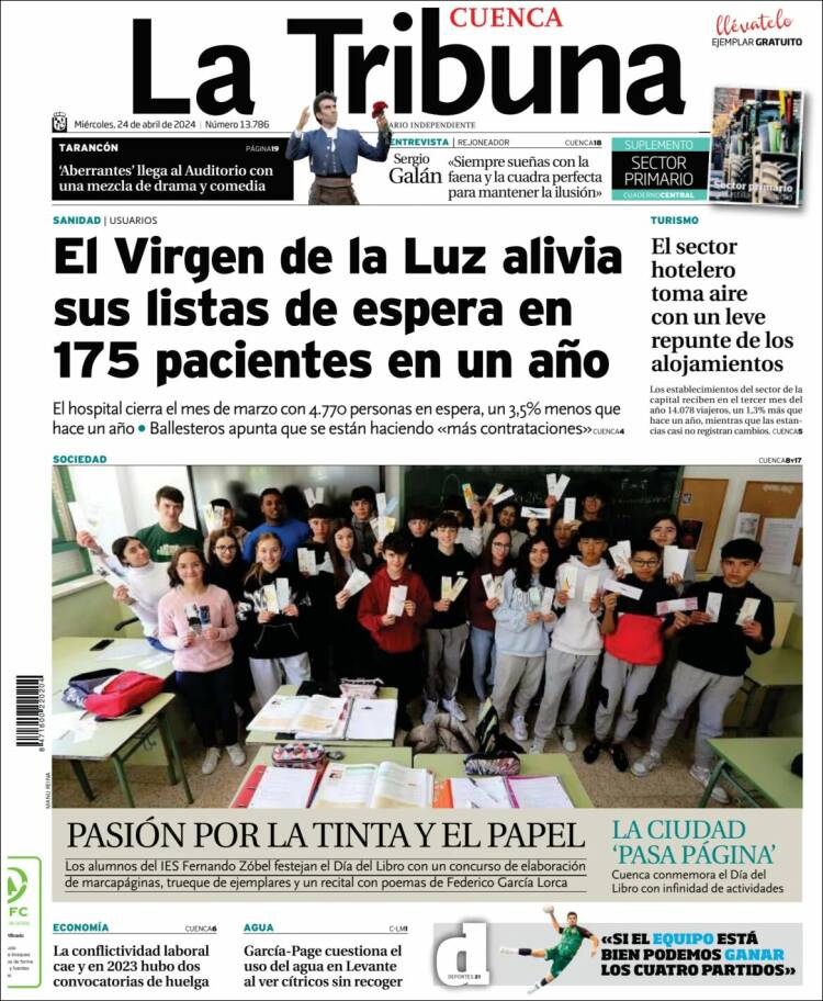 Portada de La Tribuna de Cuenca (España)