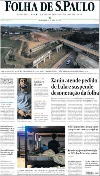 Portada de Folha de São Paulo (Brasil)