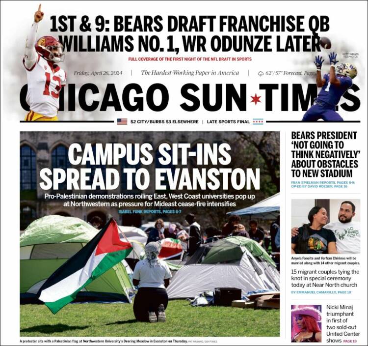 Portada de Chicago Sun-Times (USA)