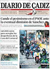 Portada de Diario de Cádiz (España)