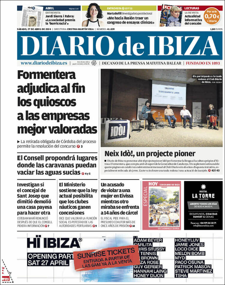 Portada de Diario de Ibiza (España)