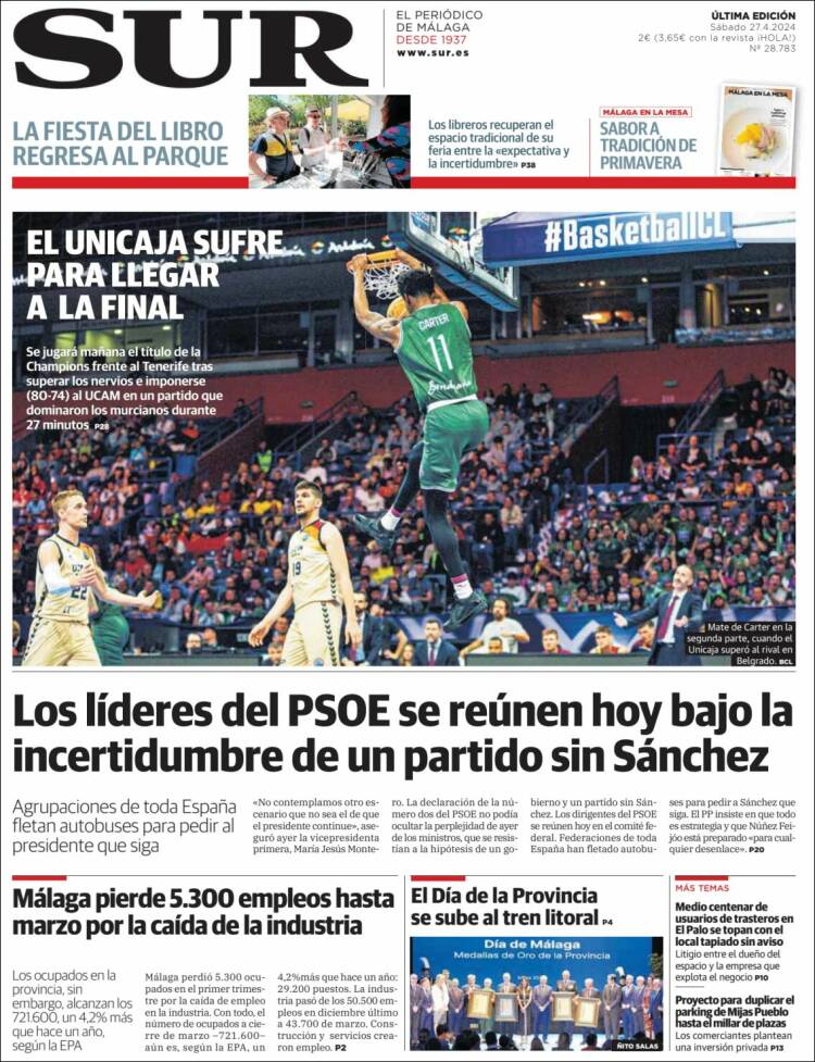 Portada de Diario el Sur (España)