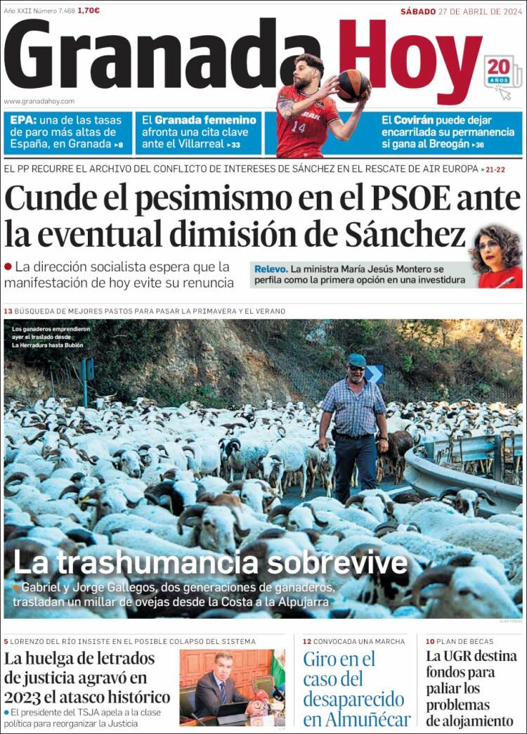 Portada de Granada Hoy (España)