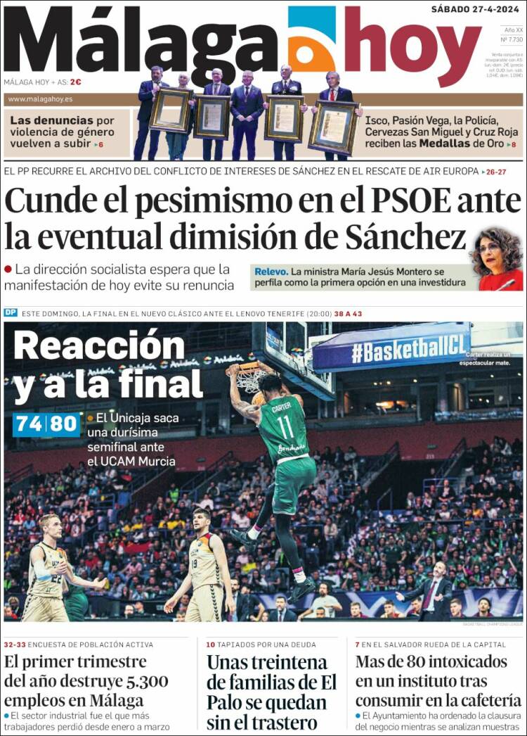 Portada de Málaga Hoy (España)
