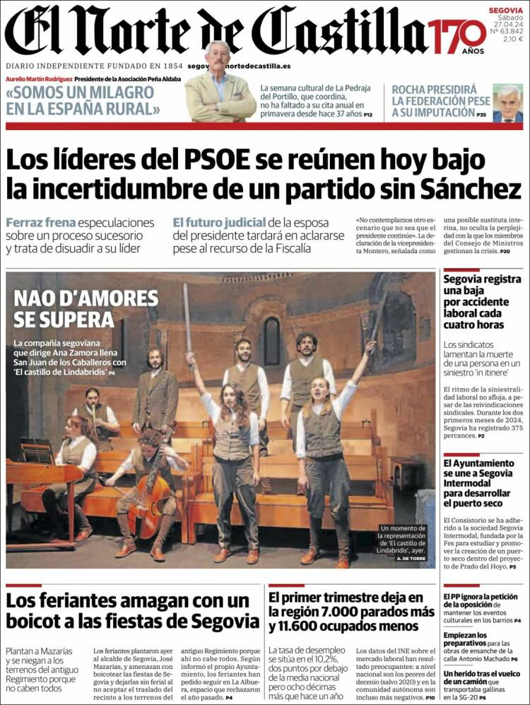 Portada de Norte de Castilla - Segovia (España)