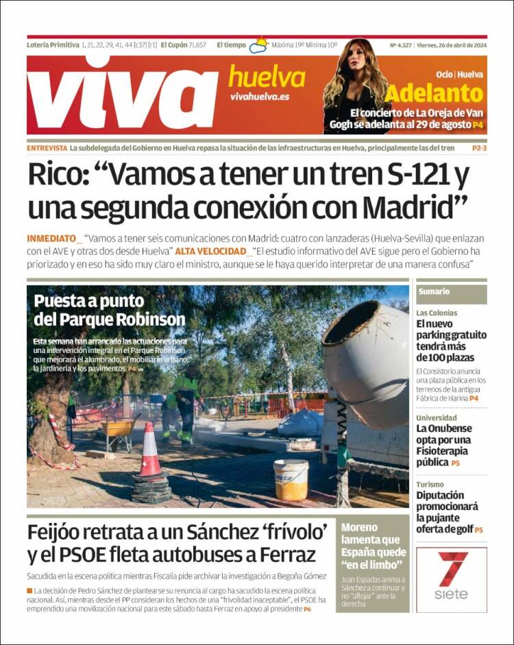 Portada de Viva Huelva (España)