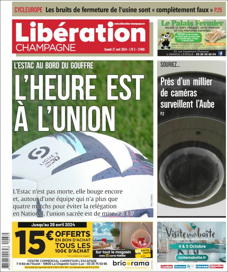 Portada de Libération Champagne (Francia)