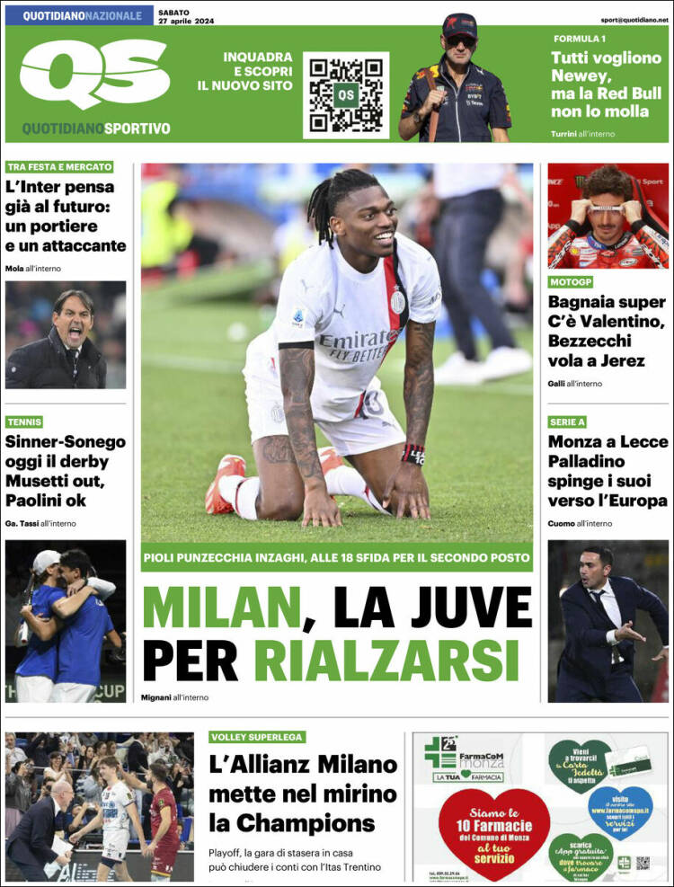 Portada de Quotidiano Sportivo (Italia)