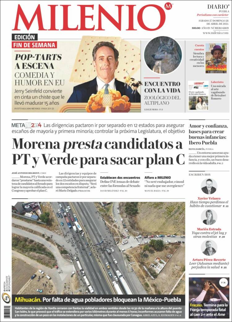 Portada de Milenio de Puebla (M&eacute;xico)
