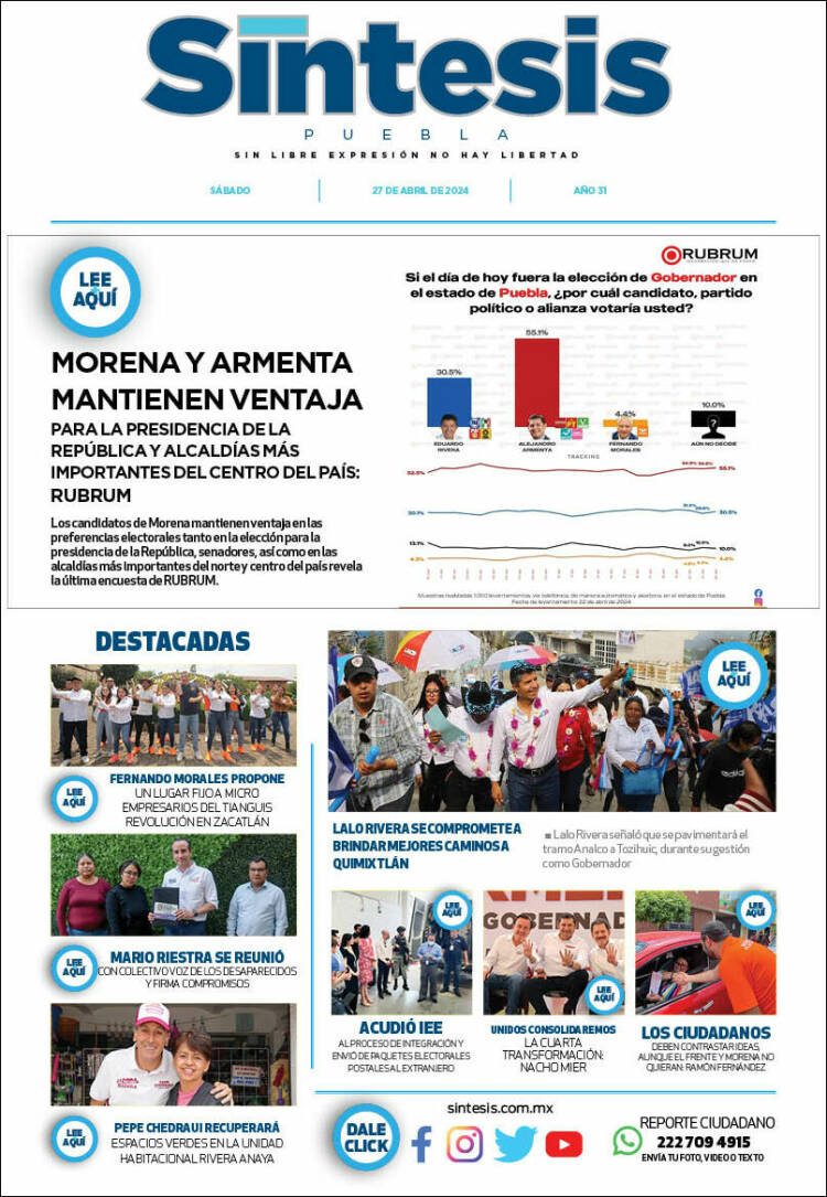 Portada de Síntesis - Puebla (M&eacute;xico)