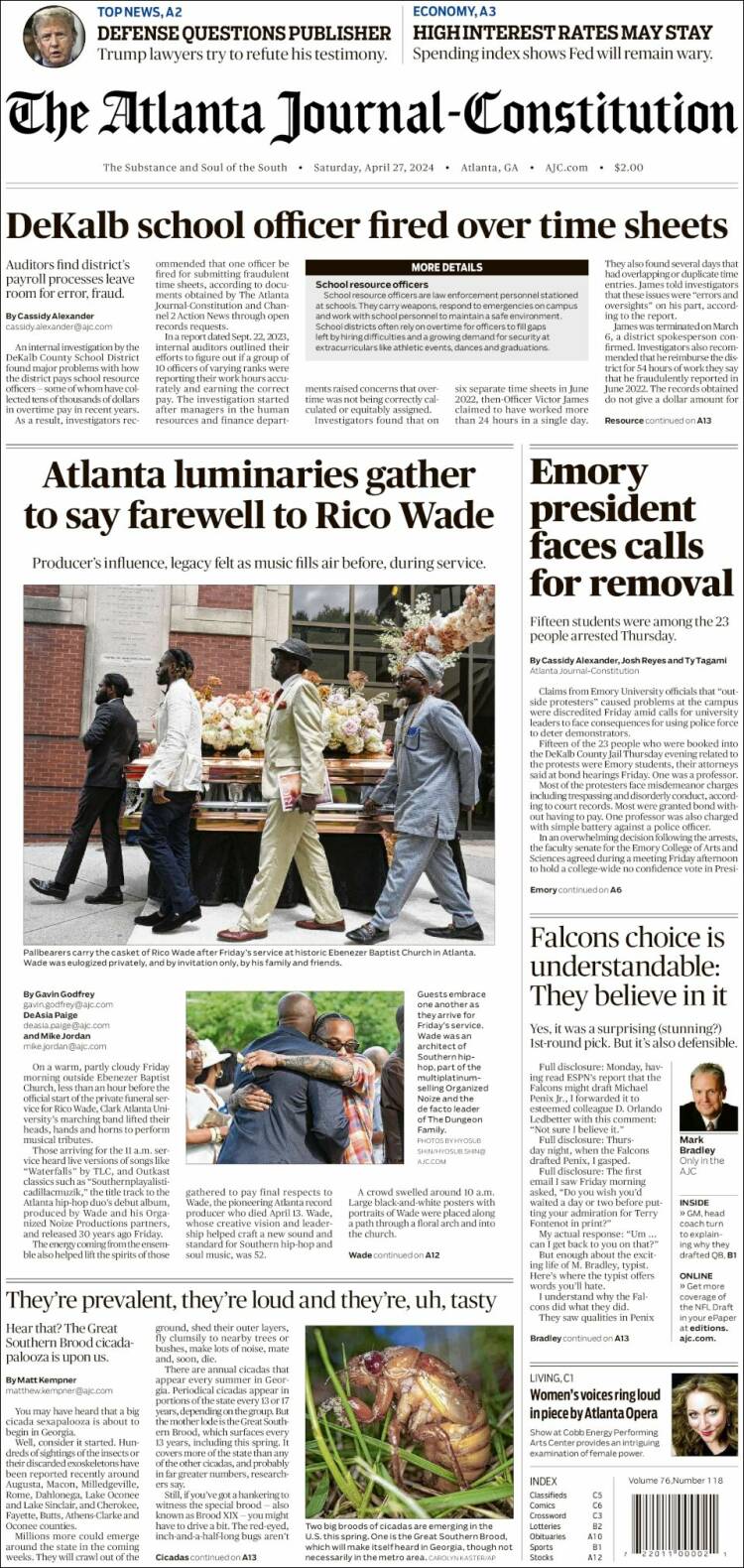 Portada de The Atlanta Journal-Constitution (USA)